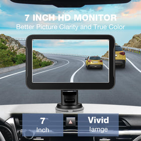 Chuanganzhuo 7-inch windshield mount keeps display at eye level for safe reversing.