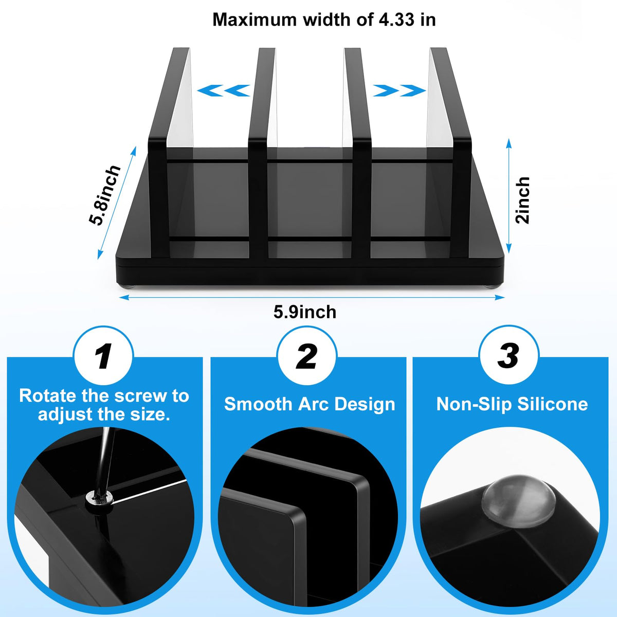 Chunful acrylic 3-slot laptop holder enhances visibility and airflow