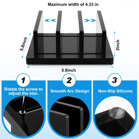 Chunful acrylic 3-slot laptop holder enhances visibility and airflow