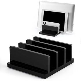 Chunful adjustable vertical laptop stand with 3 slots for versatile sizing and organization