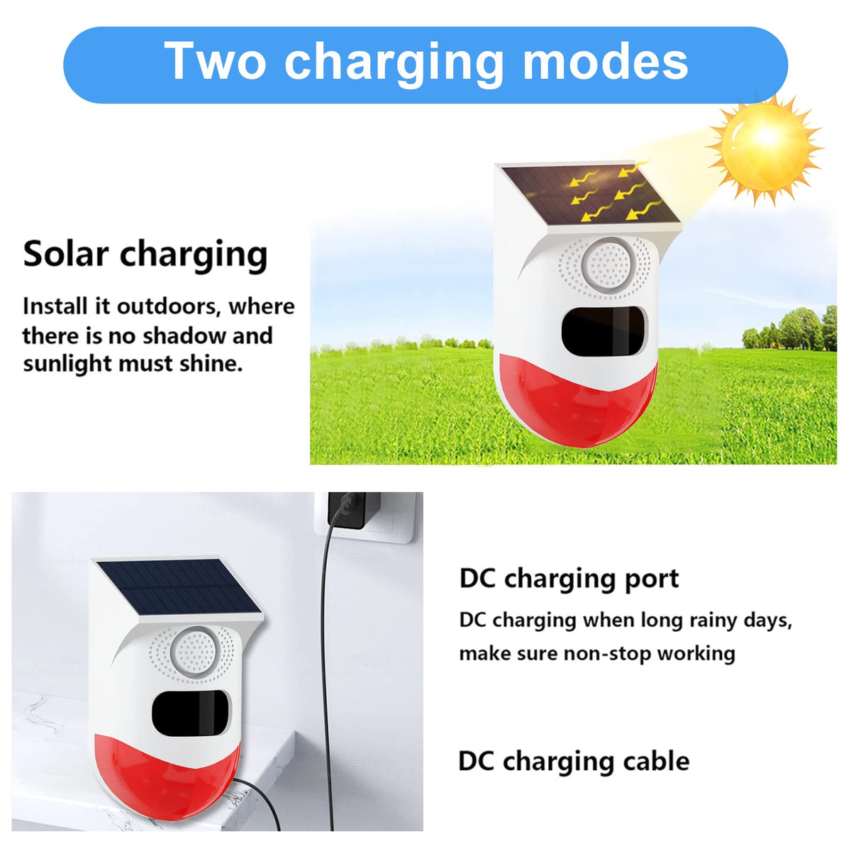 ChunHee adjustable motion sensor coverage minimizes false alarms.