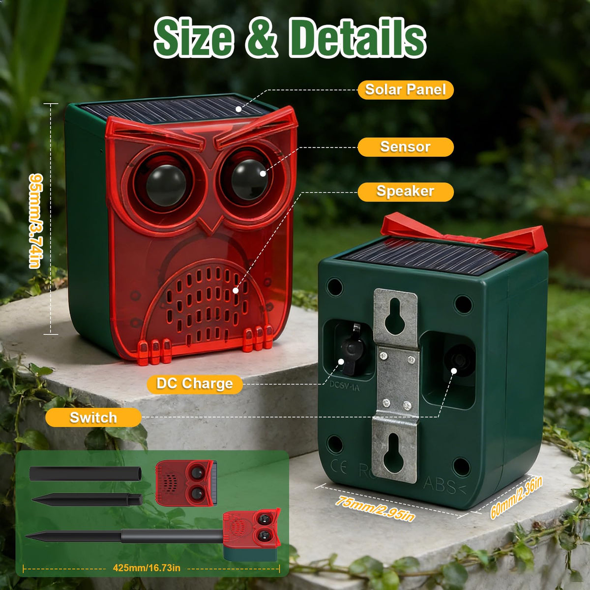 ChunHee solar motion alarm 129dB siren emphasizes deterrence