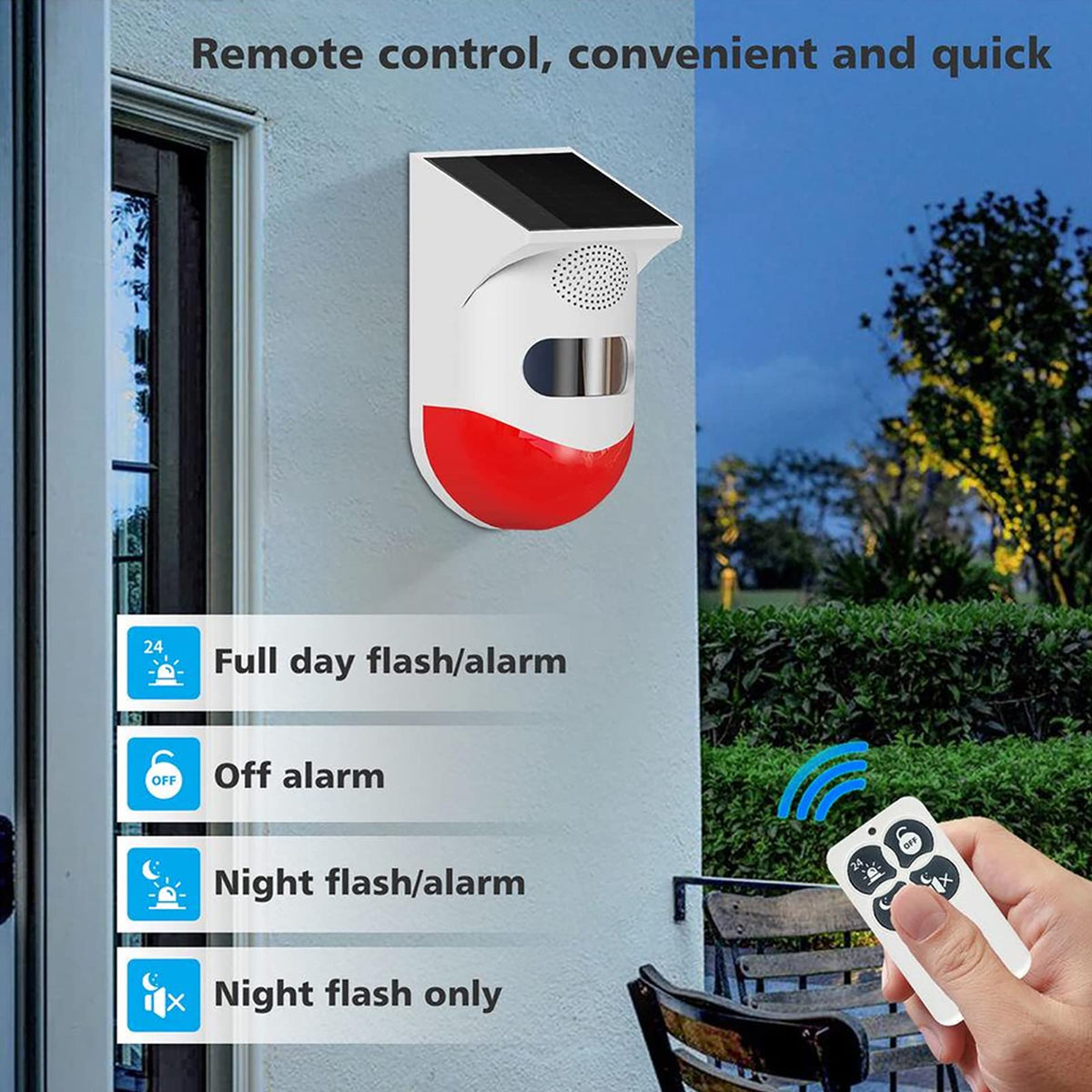 ChunHee Solar Strobe Alarm Light IP67 weatherproof for all seasons.