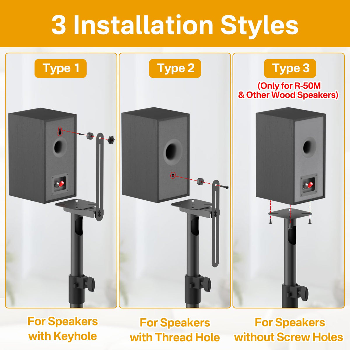 Chunxiao adjustable tray showing mounting options for various Klipsch models