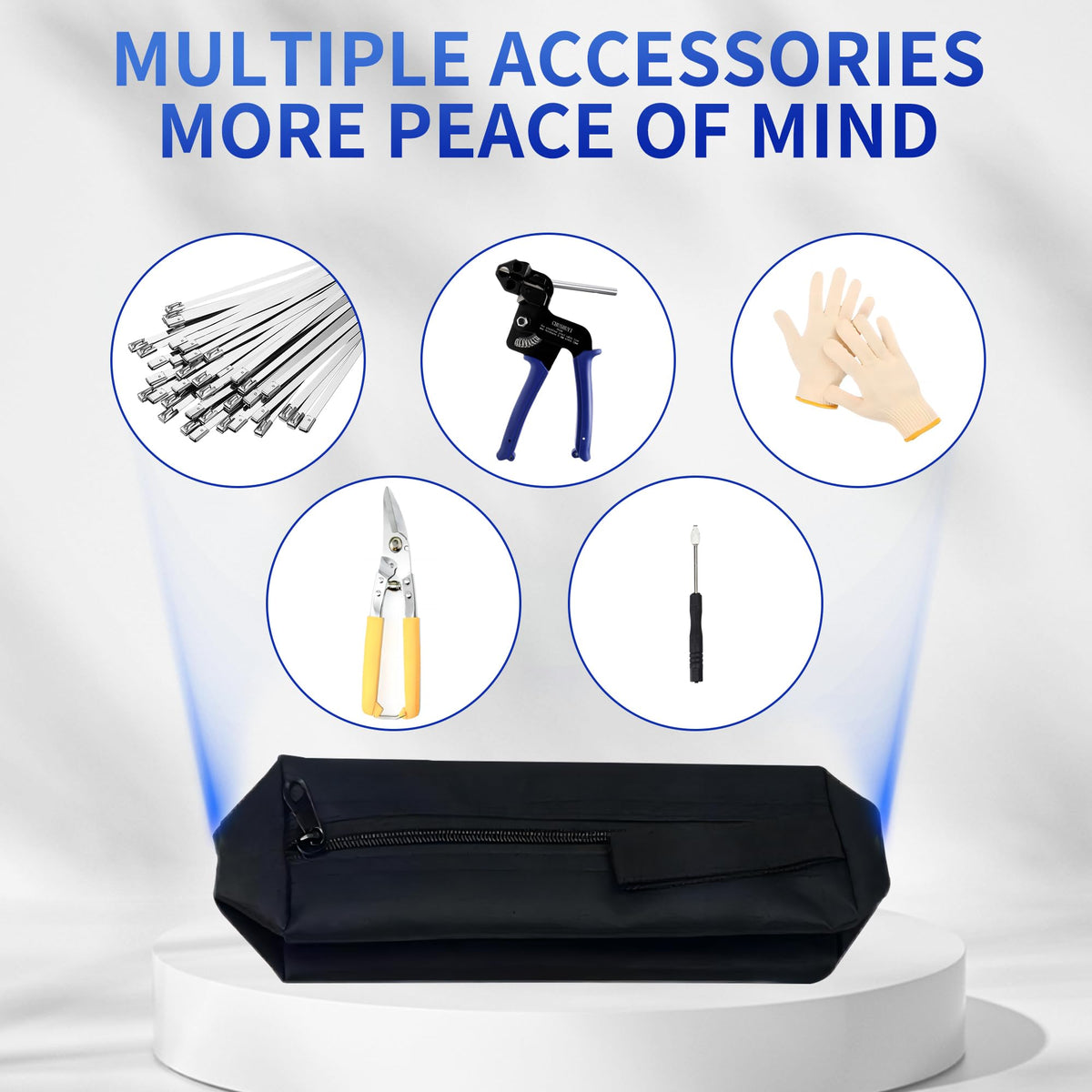 CHUSHUYI accessories layout with bag, gloves, remover and manual improving jobsite readiness