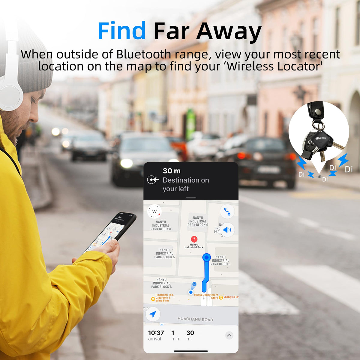 CHZHVAN Key Finder for bags and luggage helps locate essentials on the go.