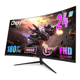 ChzsyhC 24inch curved monitor offers immersive gaming and movie viewing.