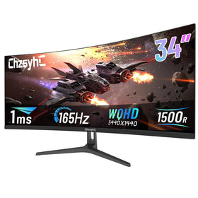 ChzsyhC 34-inch ultrawide curved monitor for immersive gaming and productivity.