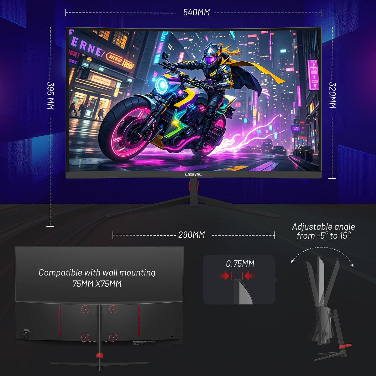 ChzsyhC FHD 1080p visuals provide clear, vibrant images with strong contrast.