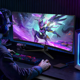 ChzsyhC monitor with multiple ports enables easy PC, laptop, or console connections.