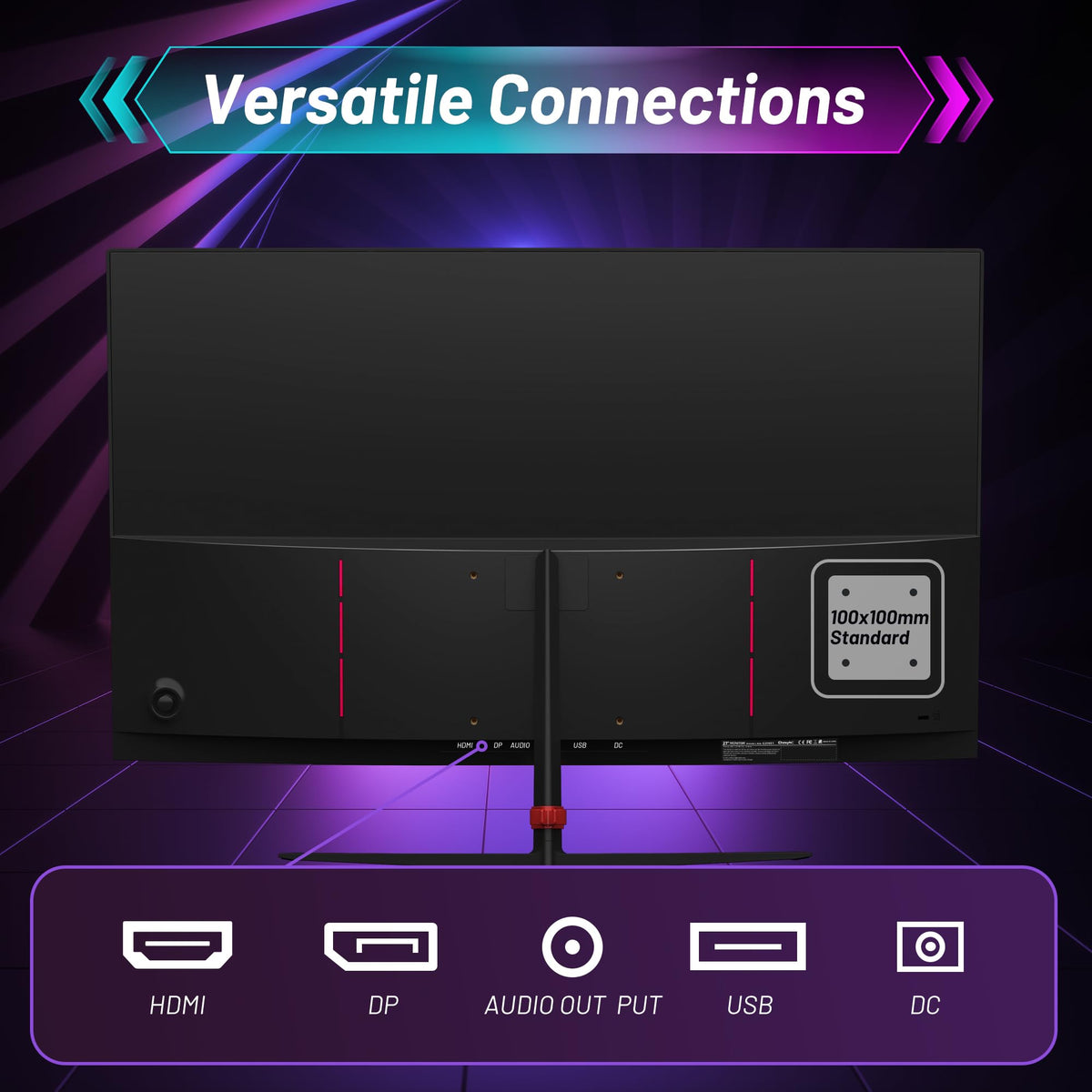 ChzsyhC VESA-mountable design with slim bezels fits compact desks.