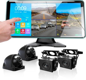 Ciascy 4K backup camera monitor showing quad split view for safer driving.