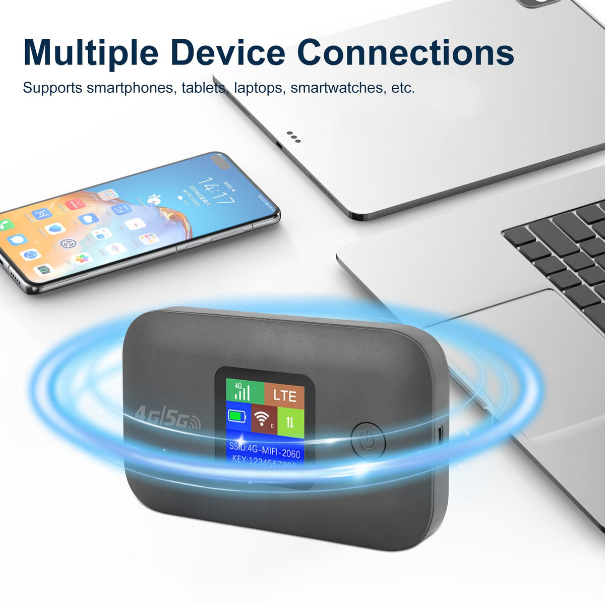 Ciciglow 3000mAh battery powers hours of shared connectivity.