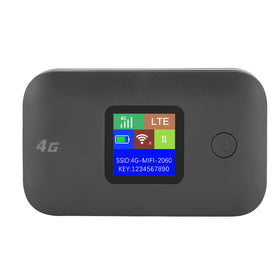 Ciciglow 4G LTE portable router front view, travel-ready and compact.