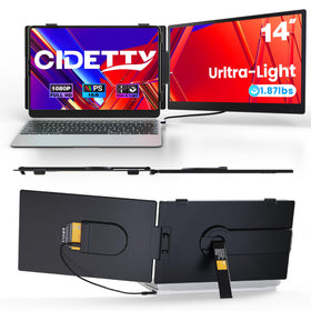 CIDETTY laptop screen extender with ultra-thin profile for easy travel and added productivity.