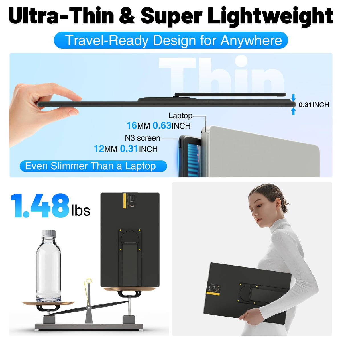 CIDETTY portable monitor stand enabling quick, adjustable secondary display.