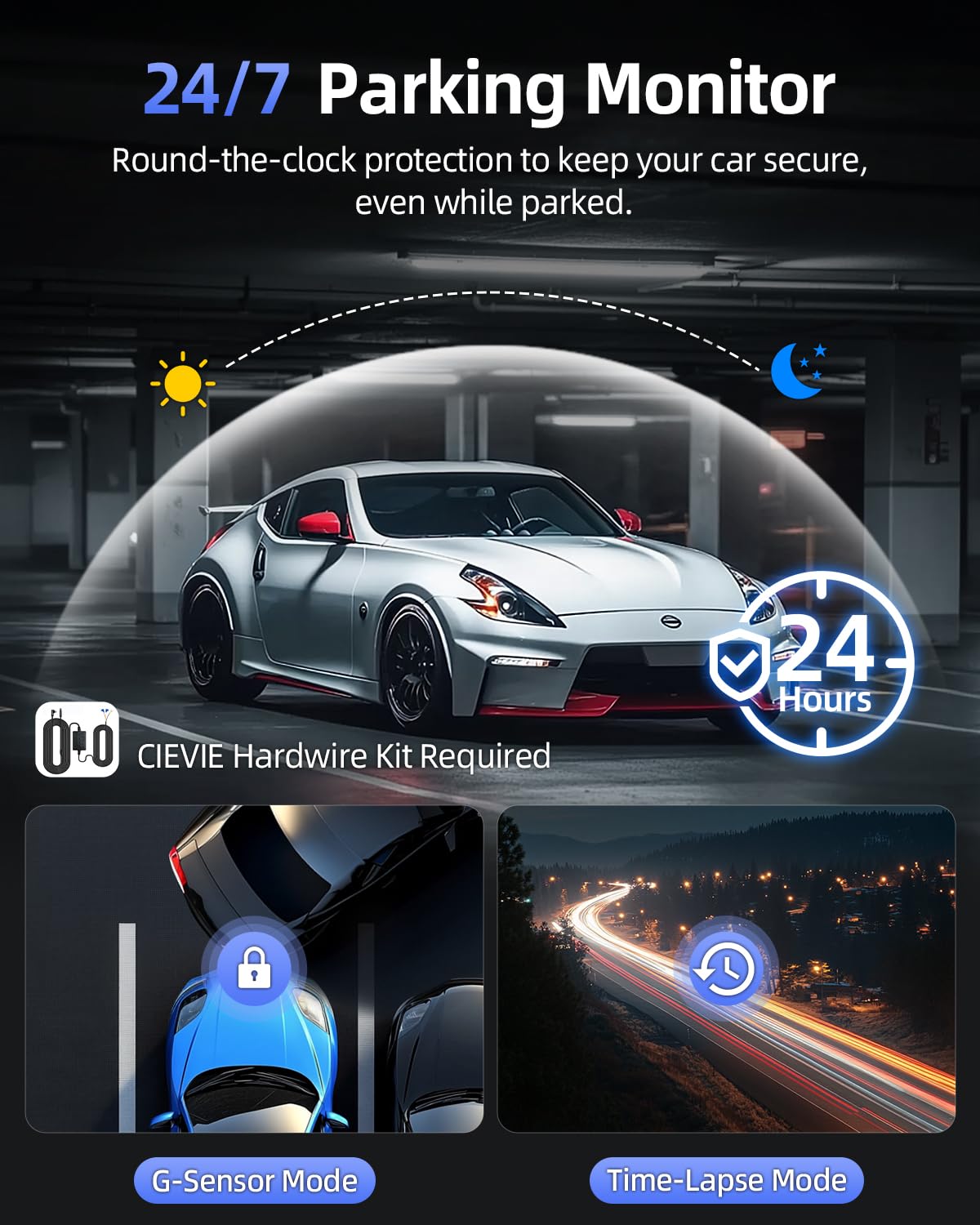 Cievie D100 G-sensor auto-lock protects important clips instantly
