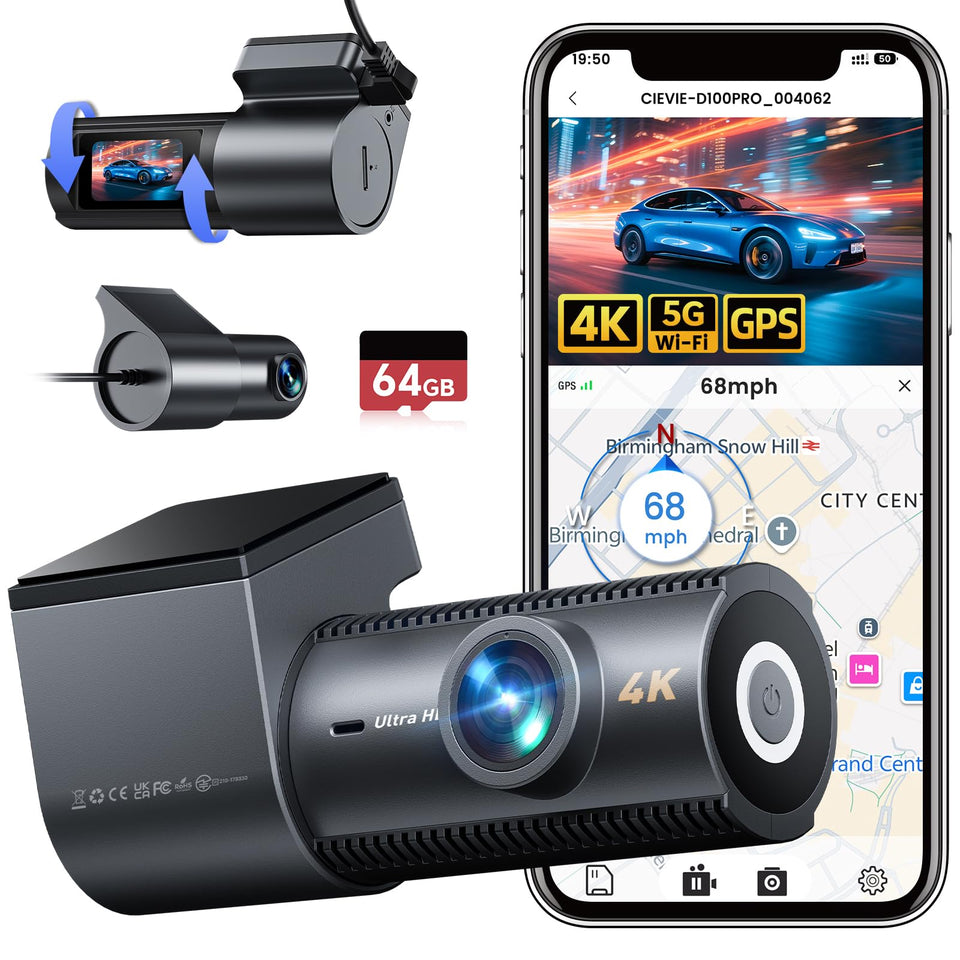 CIEVIE D100Pro front 4K camera captures sharp license plates for clear footage