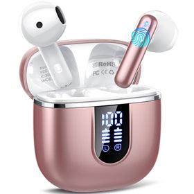 Cillso Rose earbuds case open, ready to pair quickly and easily