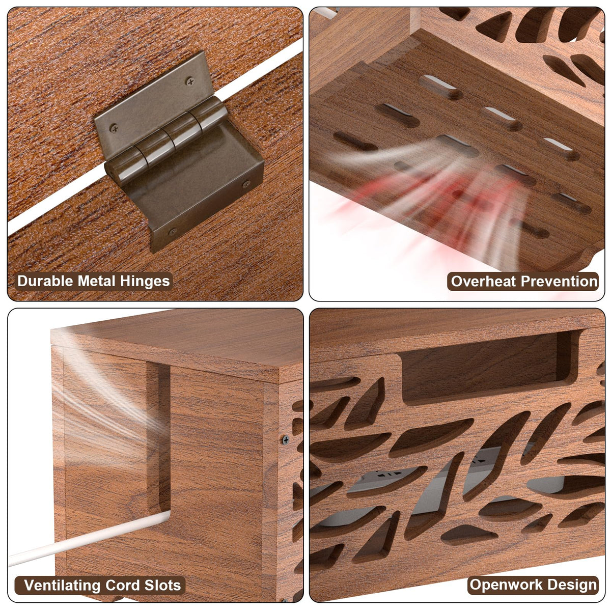 CILXGQLN wooden cable box durable solid wood construction enhances decor.