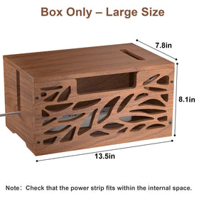 CILXGQLN wooden cable box front pass-through holes organize power strips neatly.