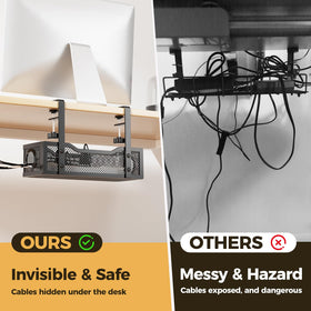 Cinati cable tray clamp attachment demonstrates easy no-drill mounting.