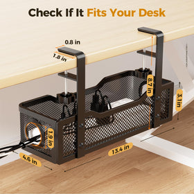 Cinati cable tray installed on a desk frame illustrates secure, clutter-free workspace.