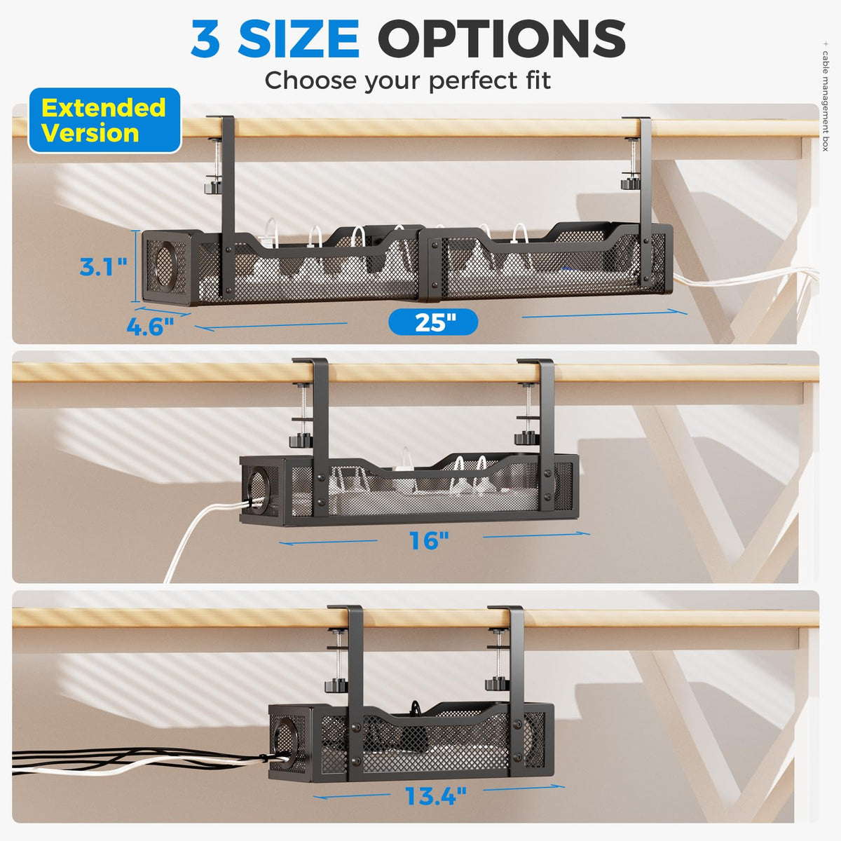 Cinati clamp and anti-scratch pads close-up protecting desk edges during installation