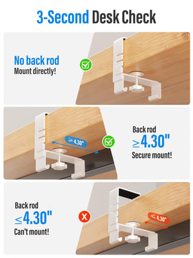 Cinati clamp and scratch pad detail protecting desk finish