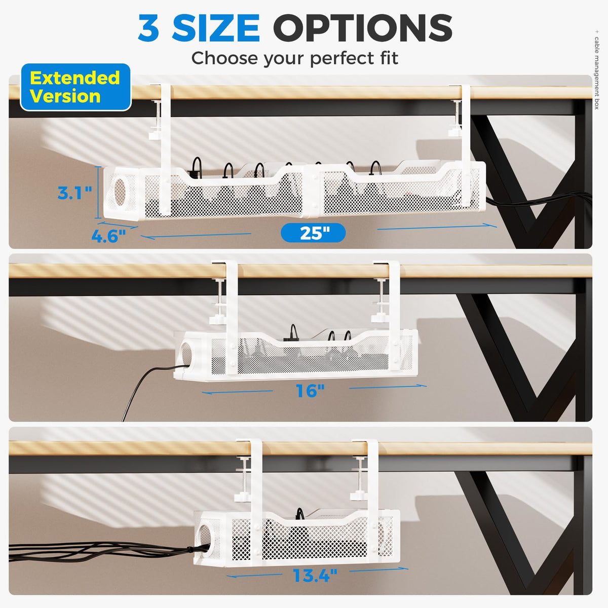 Cinati clamp close-up with anti-scratch pad protecting desk surface and stability