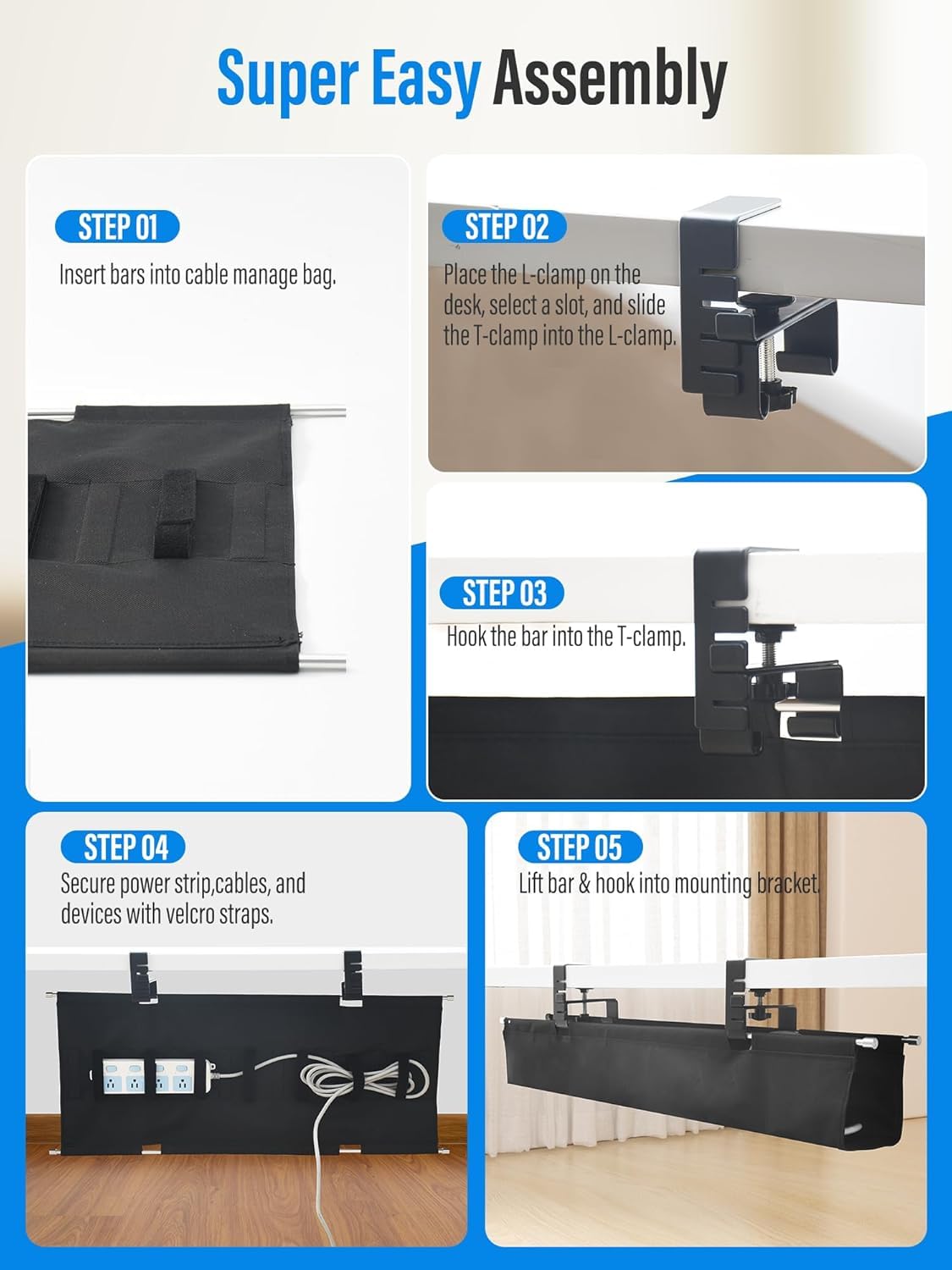 Cinati detachable clip mechanism for quick repositioning and tool-free removal