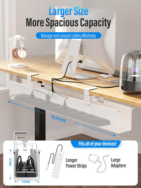 Cinati scratch-resistant pad protects the desk surface.