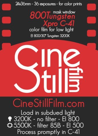 C41 processing compatibility for CineStill 800 Tungsten with standard chemistry