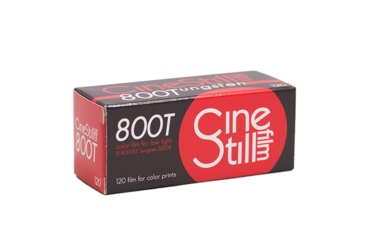 CineStill 800 Tungsten on a labeled spool for easy low-light loading