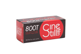 CineStill 800 Tungsten on a labeled spool for easy low-light loading