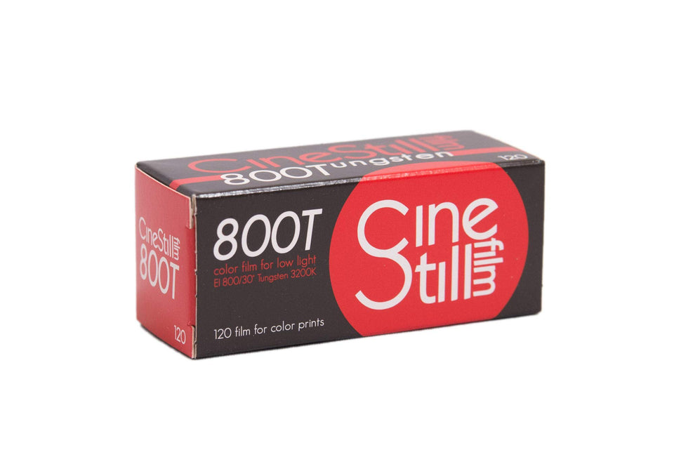 CineStill 800 Tungsten on a labeled spool for easy low-light loading