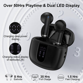 CIQILY earbuds with 13mm drivers delivering deep bass.