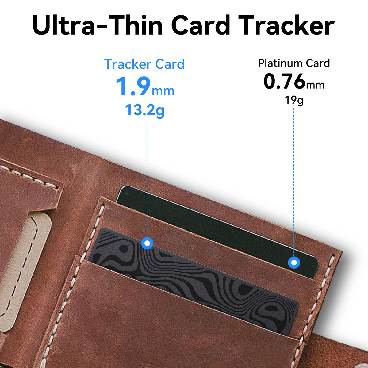 citymore in wallet slot demonstrating discrete fit and easy tracking benefit
