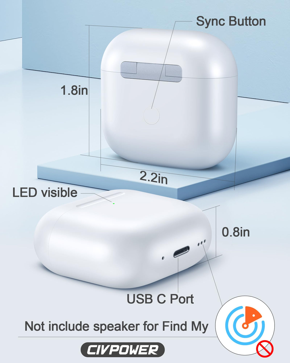 CIVPOWER case next to a coin showing compact size for portability