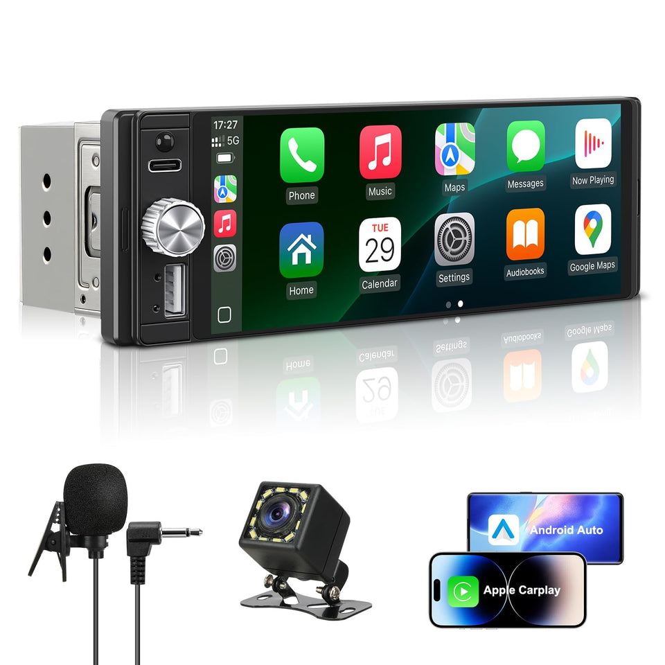 CIVZNG front panel showing CarPlay icons and clear display benefit