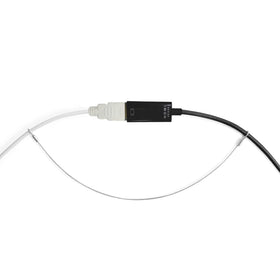 Ciyebst tethers used in office setting showing tidy cables and reduced loss benefit