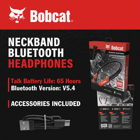 CJ TECH Bobcat neckband detail showing flexible band and controls for comfortable wear
