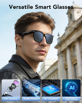 CJkao Smart Glasses deliver Bluetooth music for on-the-go listening.