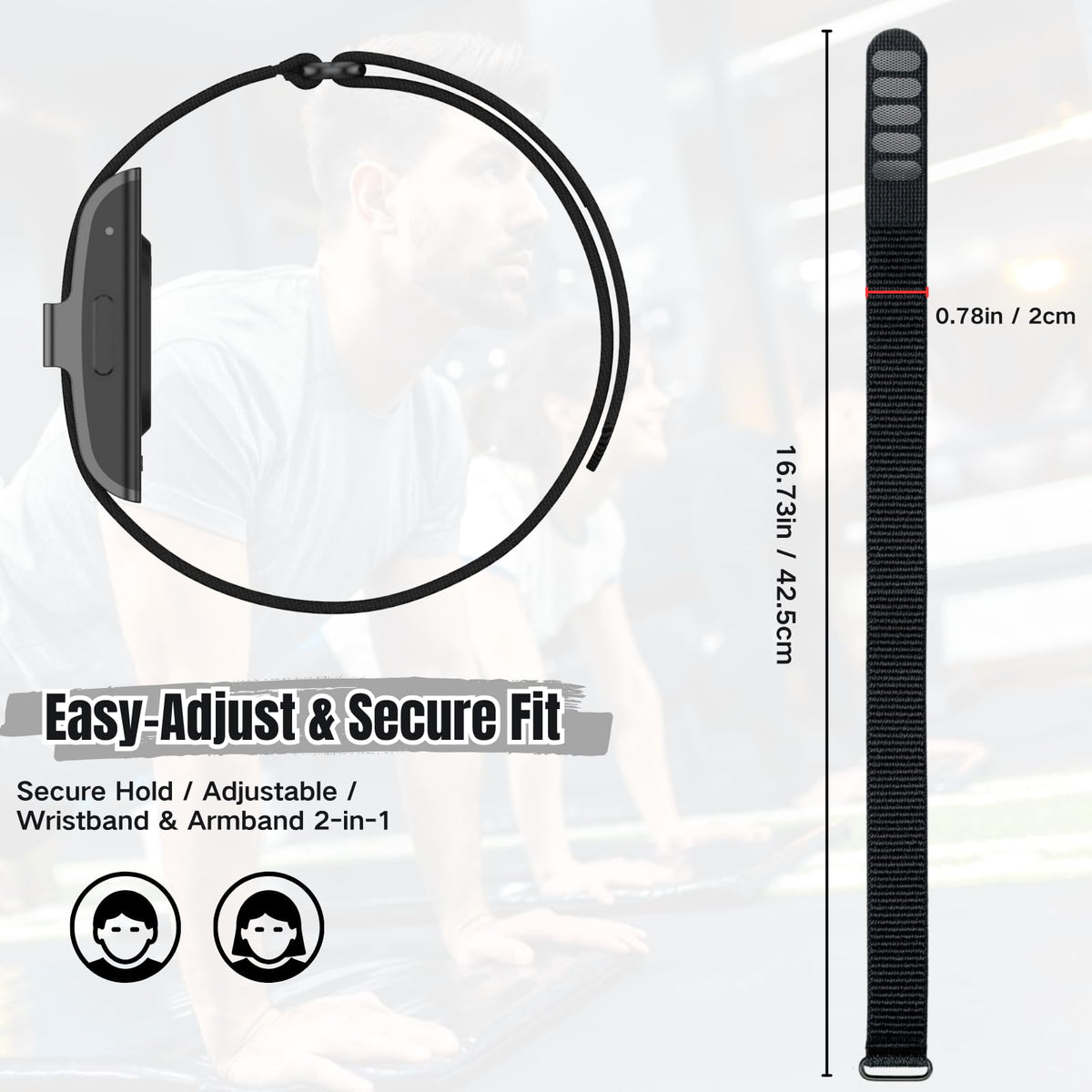 CKONXE bicep band durable nylon construction resists fraying.