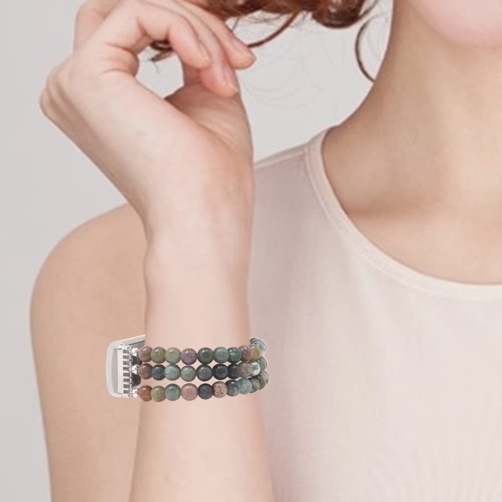 C&L Accessories Indian Agate beaded bracelet adds elegance to your Charge series.