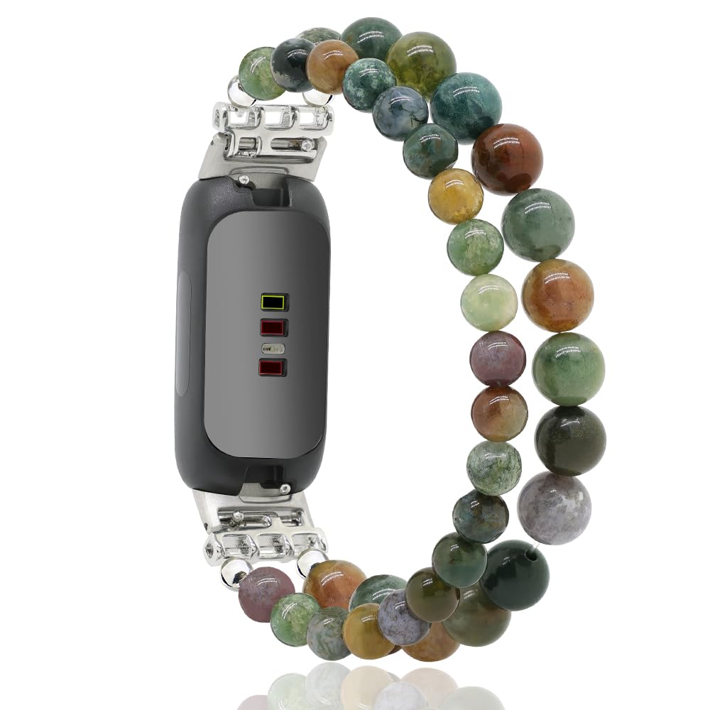 C&L Accessories Indian Agate beaded bracelet closeup, natural gemstone texture for Inspire 3.