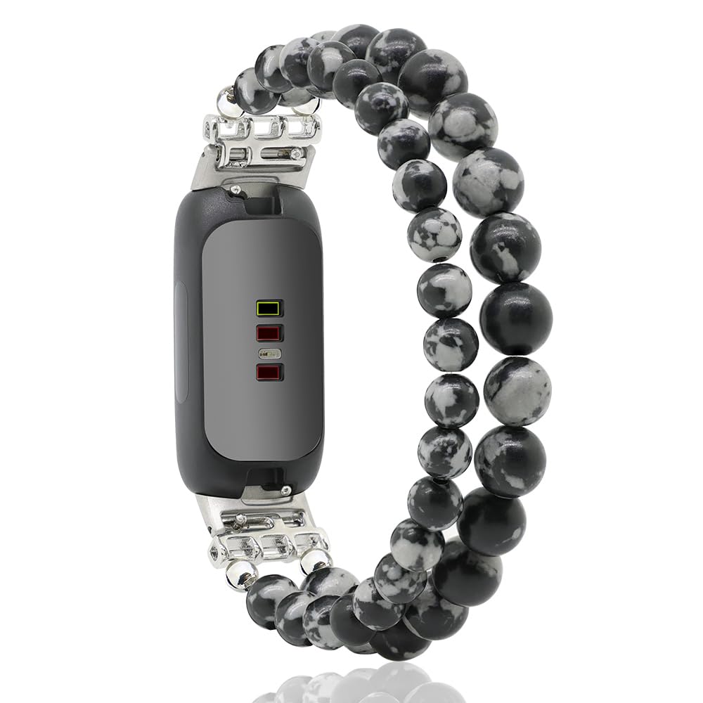 C&L Accessories Snowflack Obsidian beaded bracelet worn on the wrist for versatile styling.