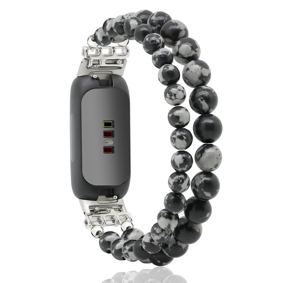 C&L Accessories Snowflack Obsidian beaded bracelet worn on the wrist for versatile styling.