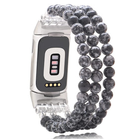 C&L Accessories Snowflake Obsidian beads bracelet close-up for everyday elegance