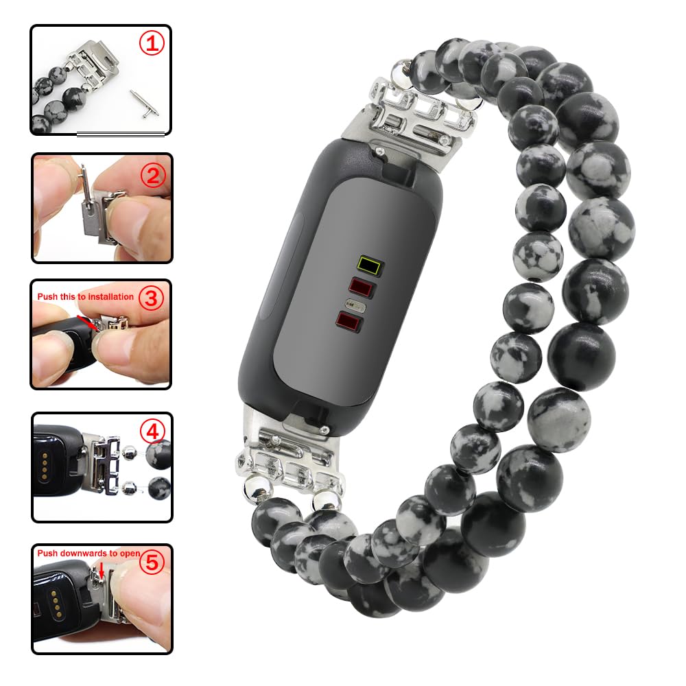Women's fashion look with Fitbit Inspire 3 compatibility from C&L Accessories.
